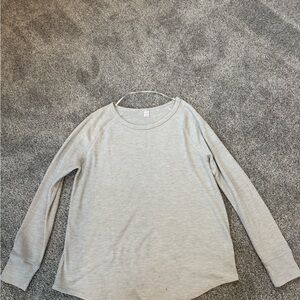 Cream Waffle Knit Long Sleeve Top